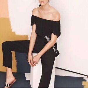 BEACHGOLD Off Shoulder Black Jumpsuit